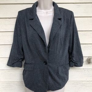 JUST GINGER dk gray 3/4 knit jacket